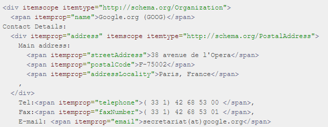 Business Address Schema Code