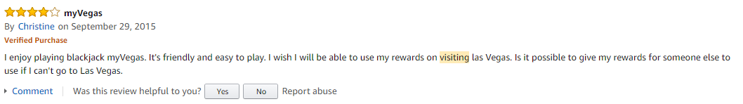 BlackJack myVegas Amazon Review