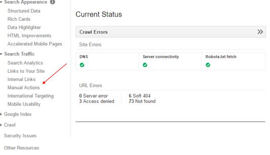 search console manual actions