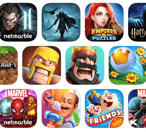 Examples of mobile games that highlight a character or face