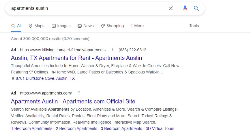 google responsive ad example