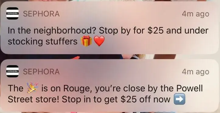Sephora's Geo-Targeted Notifications