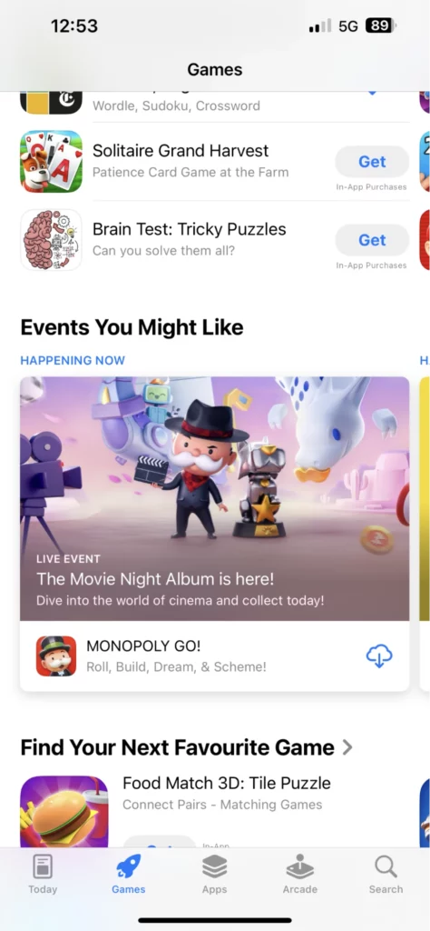 In-app events