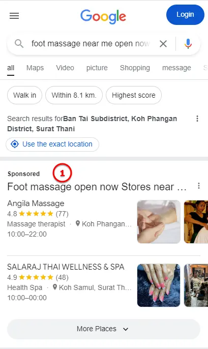 Local SEO for small business - SERP