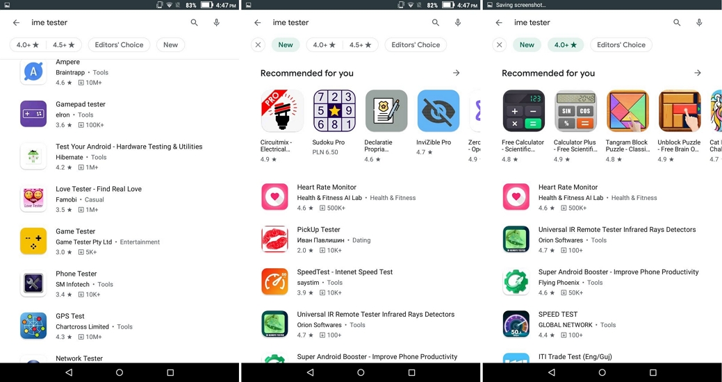 New Google Play search filters
