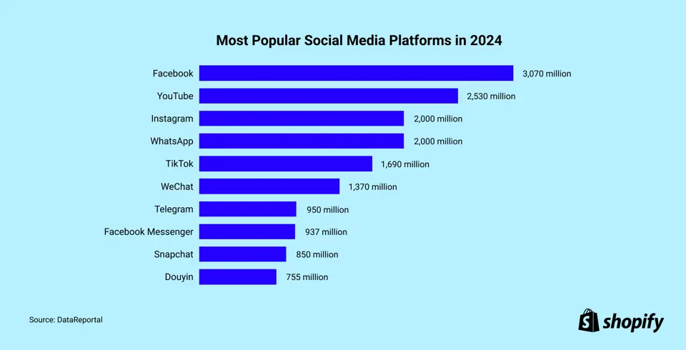 Most Popular Social Media Platforms in 2024